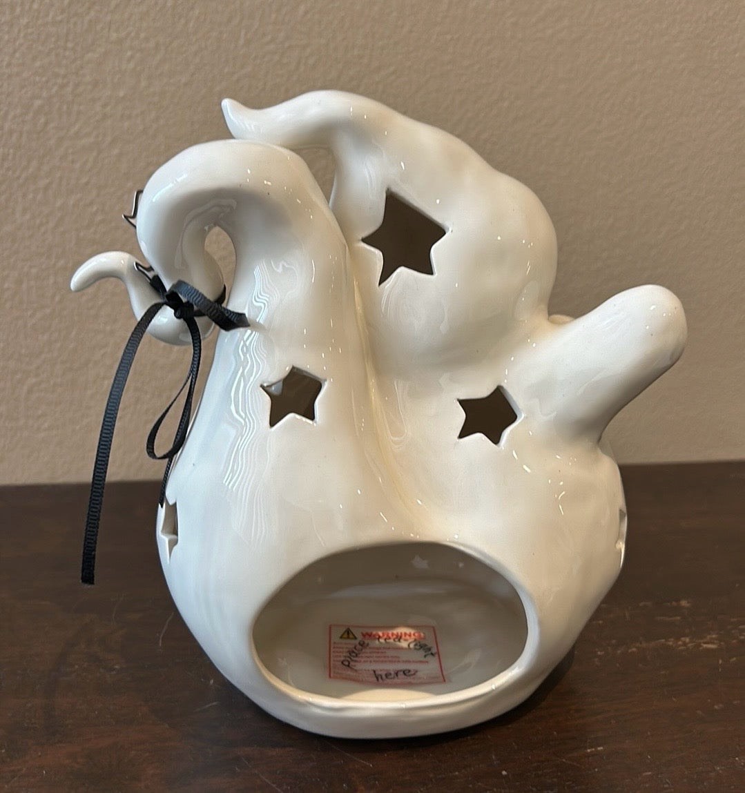 Blue Sky Clayworks Halloween  HOCUS POCUS GHOST Boo Tealight Candle House NWT