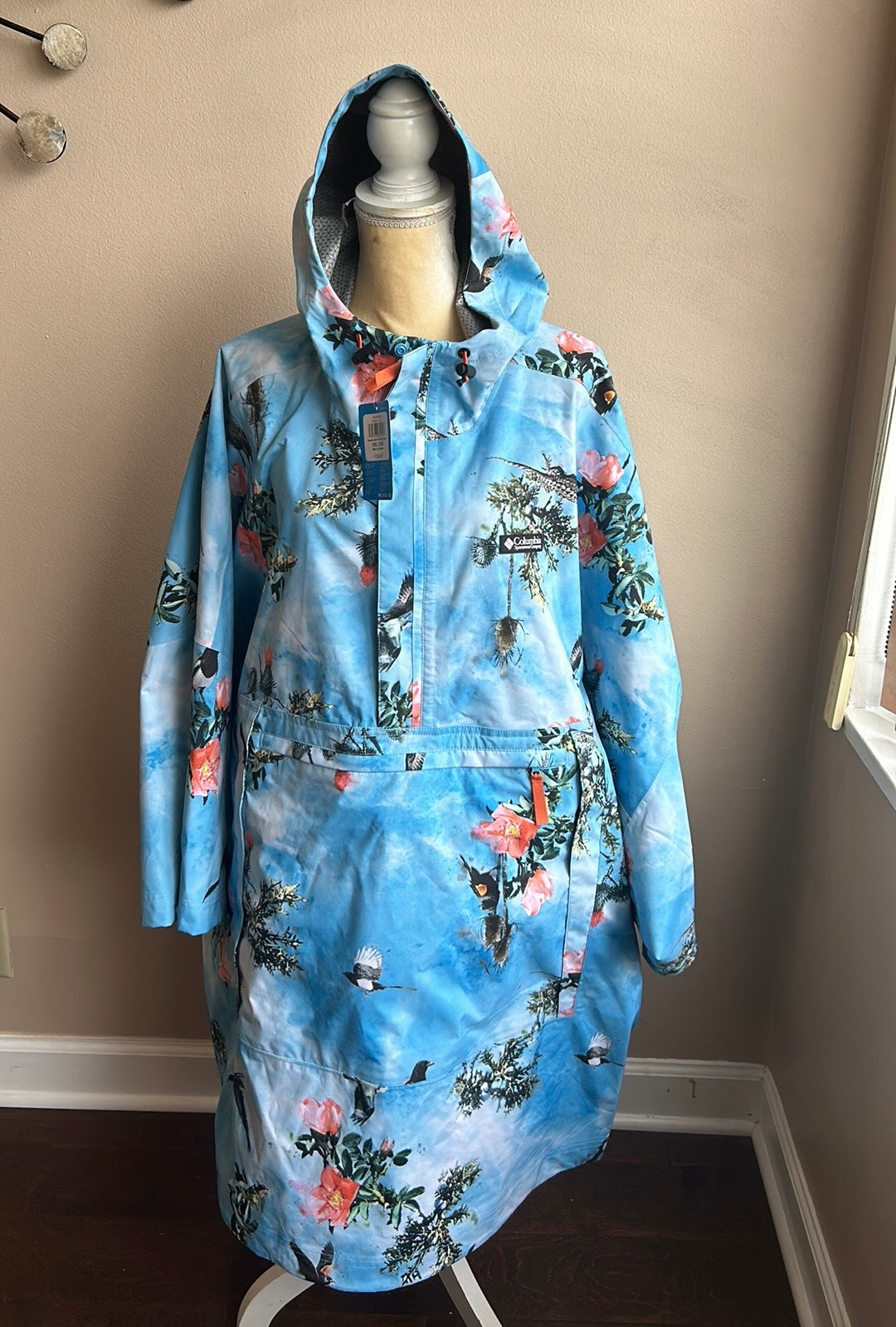 Columbia Deschutes Valley Unisex Rain Poncho Vista Blue Adult Sz 2XL New $150