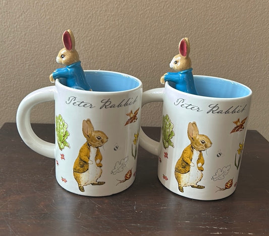 2 Beatrix Potter The World of Peter Rabbit Mug With 3D Figure Easter 2024/NEW