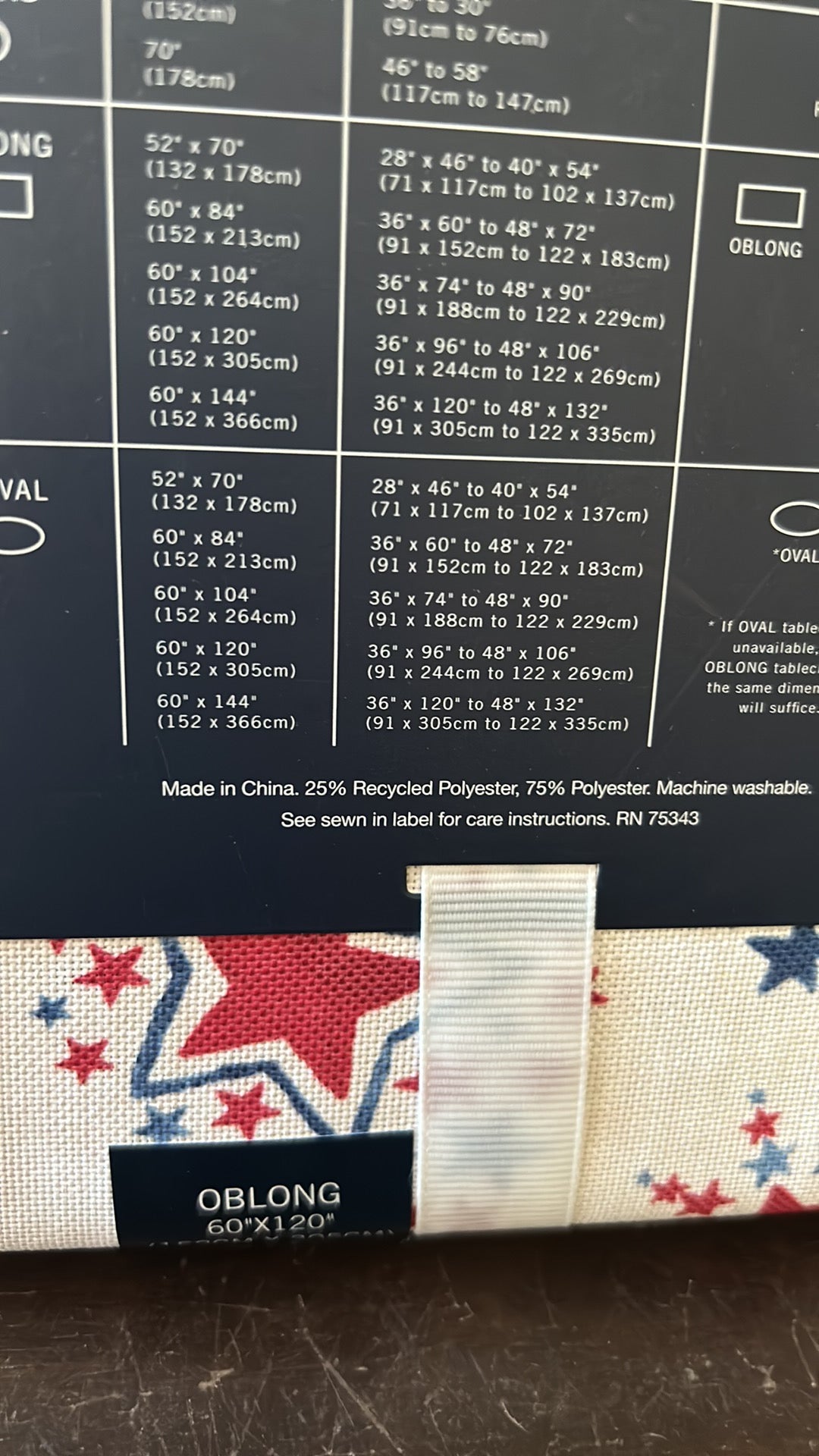 Nautica Tablecloth Americana Red White Blue 4th of July Stars Paisely