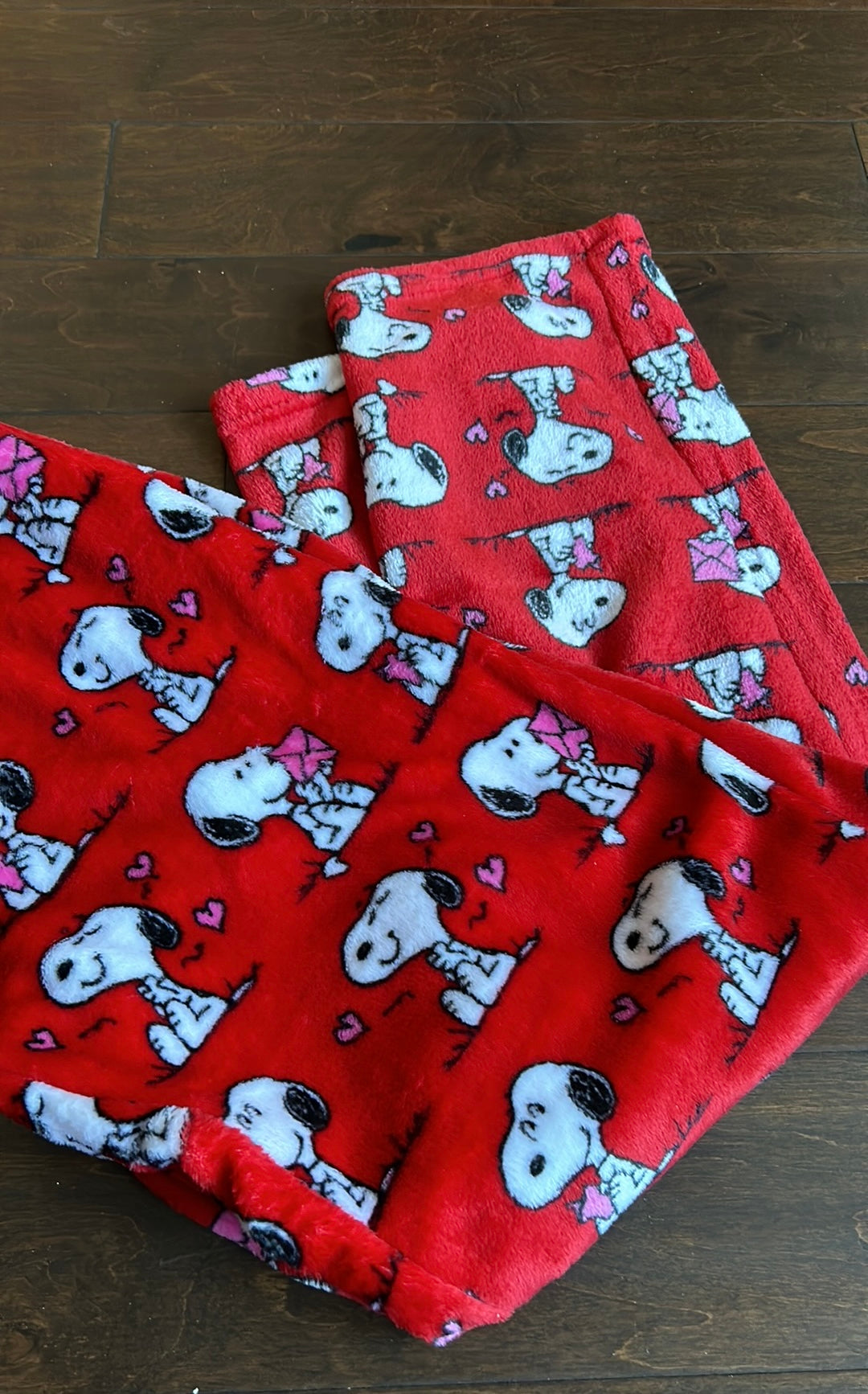 Snoopy Mens Pajama Pants Valentines Day New Hearts Love Red