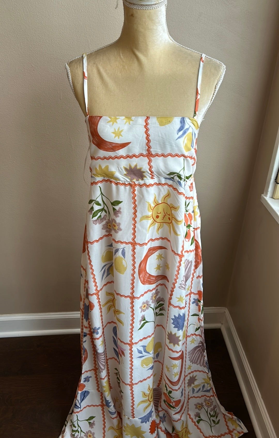 Paper Heart Womens Spring Summer  Dress Sz L Fruits Floral New