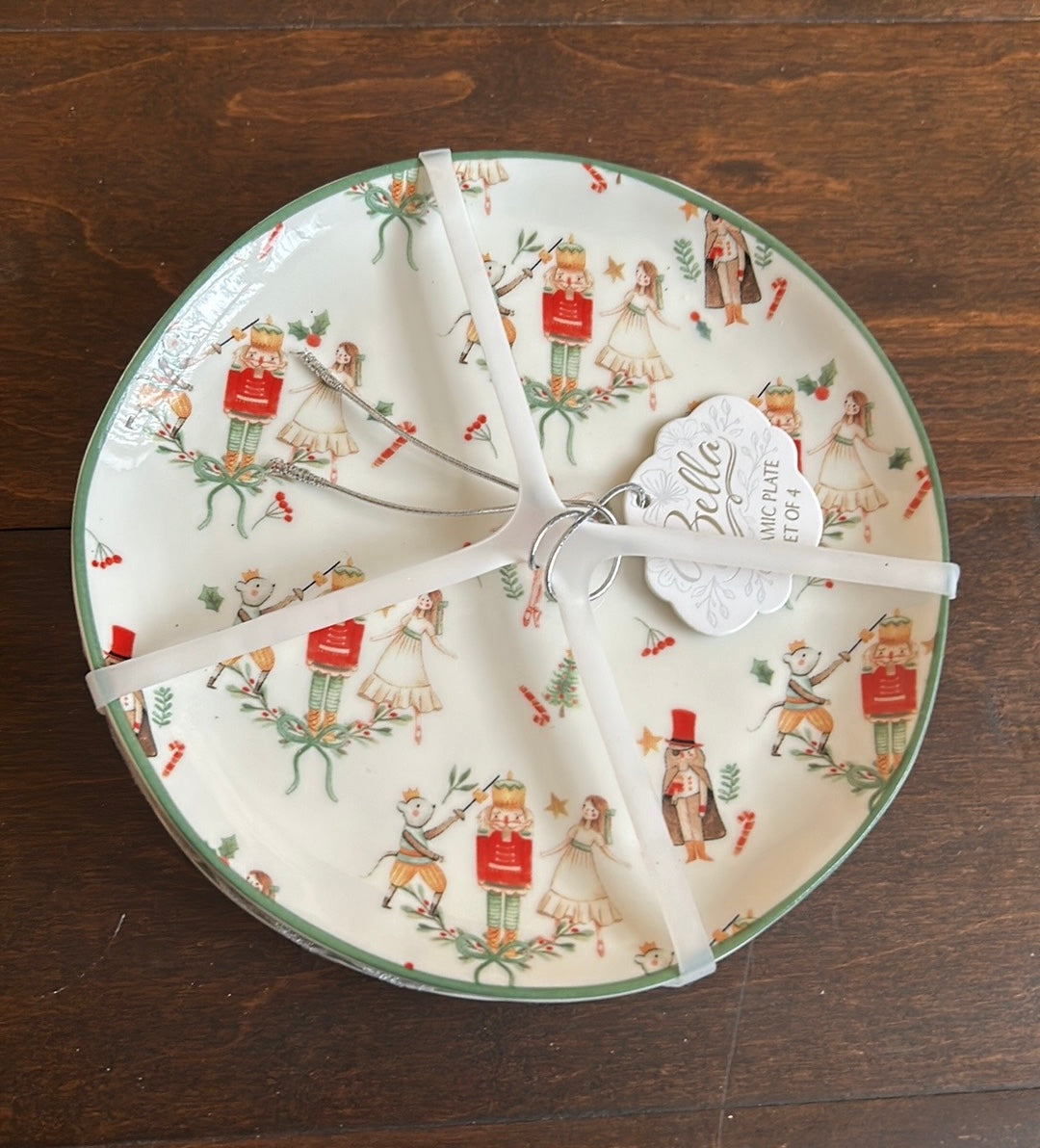 10 Strawberry Street Set Of 4 Christmas Appetizer Dessert Plates New Nutcracker