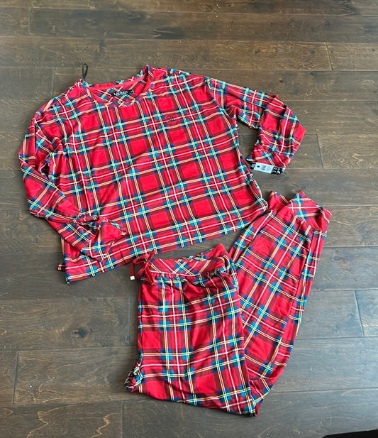 Ralph Lauren Womens Pajama Set New Sz XL Tartan Plaid Red Green
