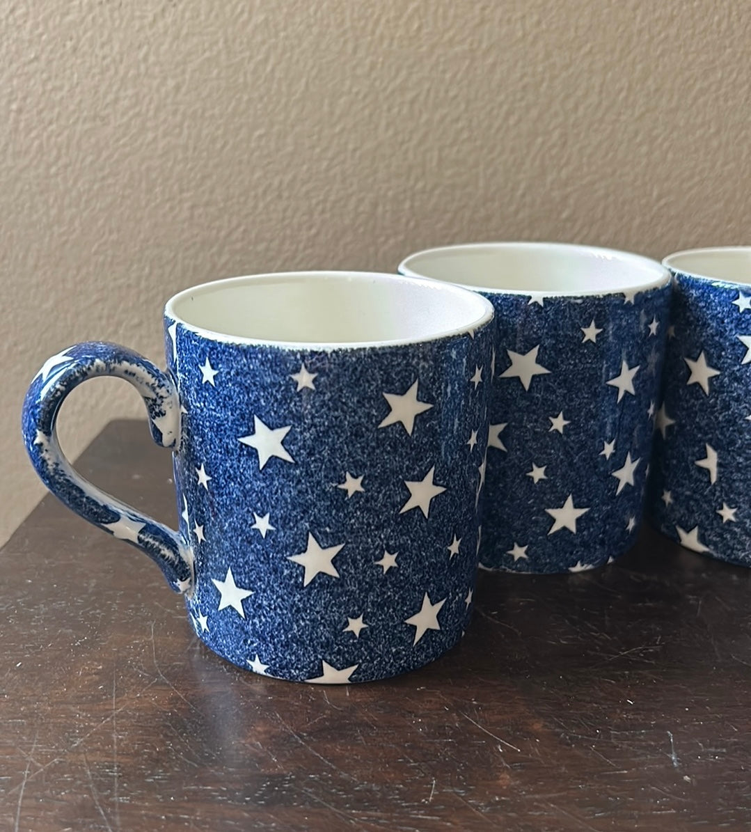 Ralph Lauren Blue Star Coffee Mug Midnight Sky Burleigh Patriotic Set Of 4