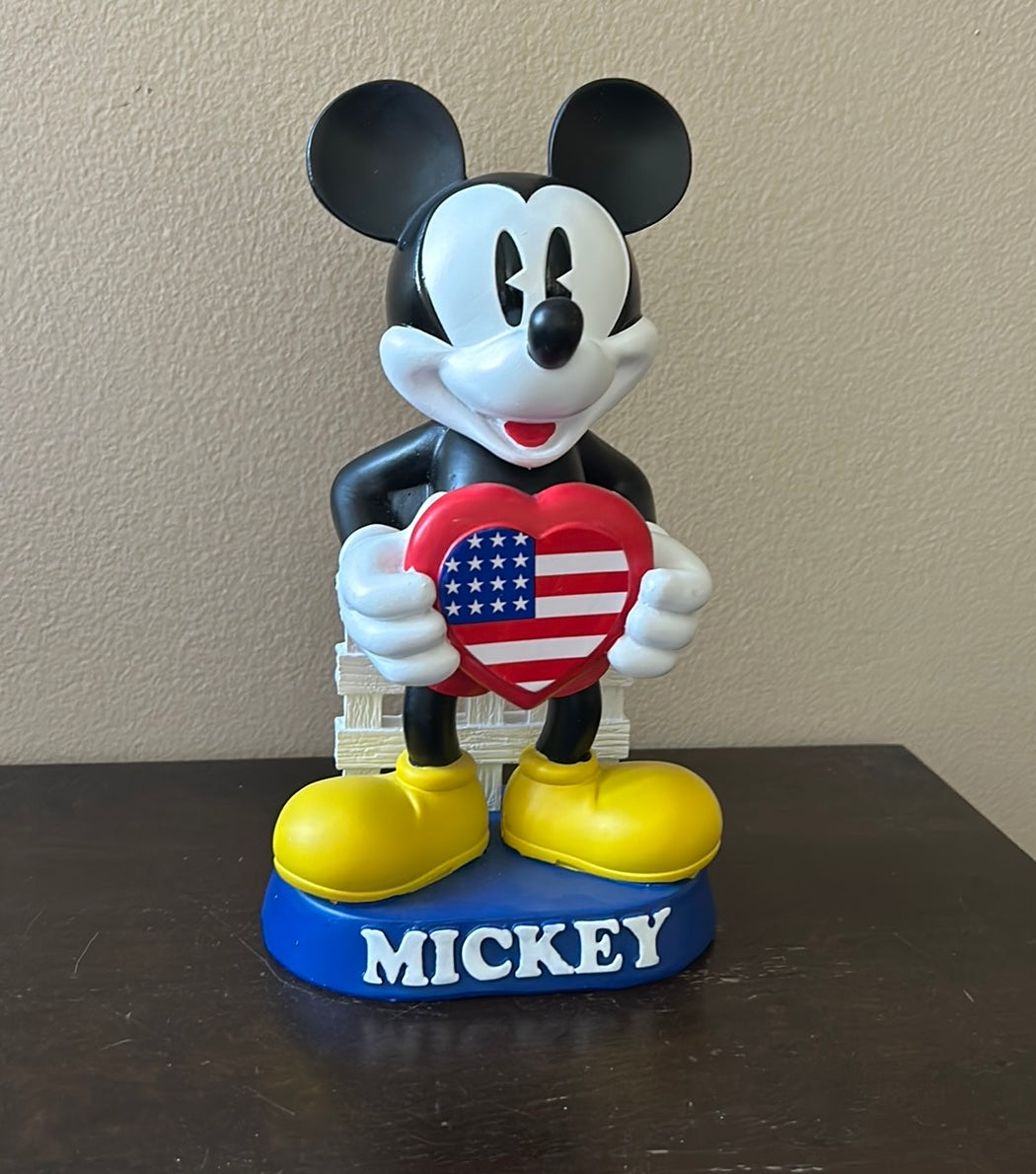 Disney Mickey Mouse Americana Figurine Red White Blue New July 4th 10” Tall