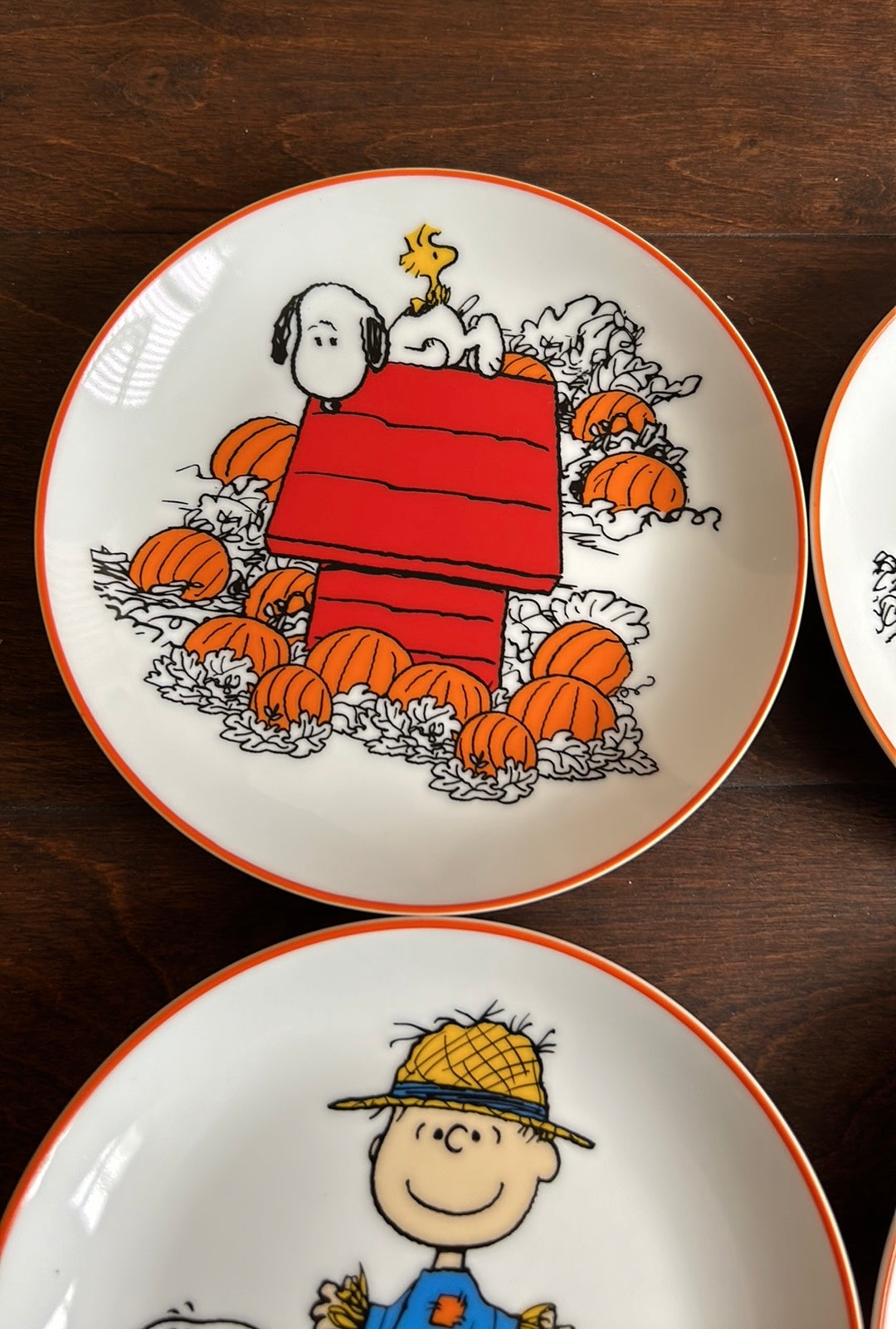 Peanuts Snoopy Halloween Appetizer/dessert Ceramic Plates New Set Of 4