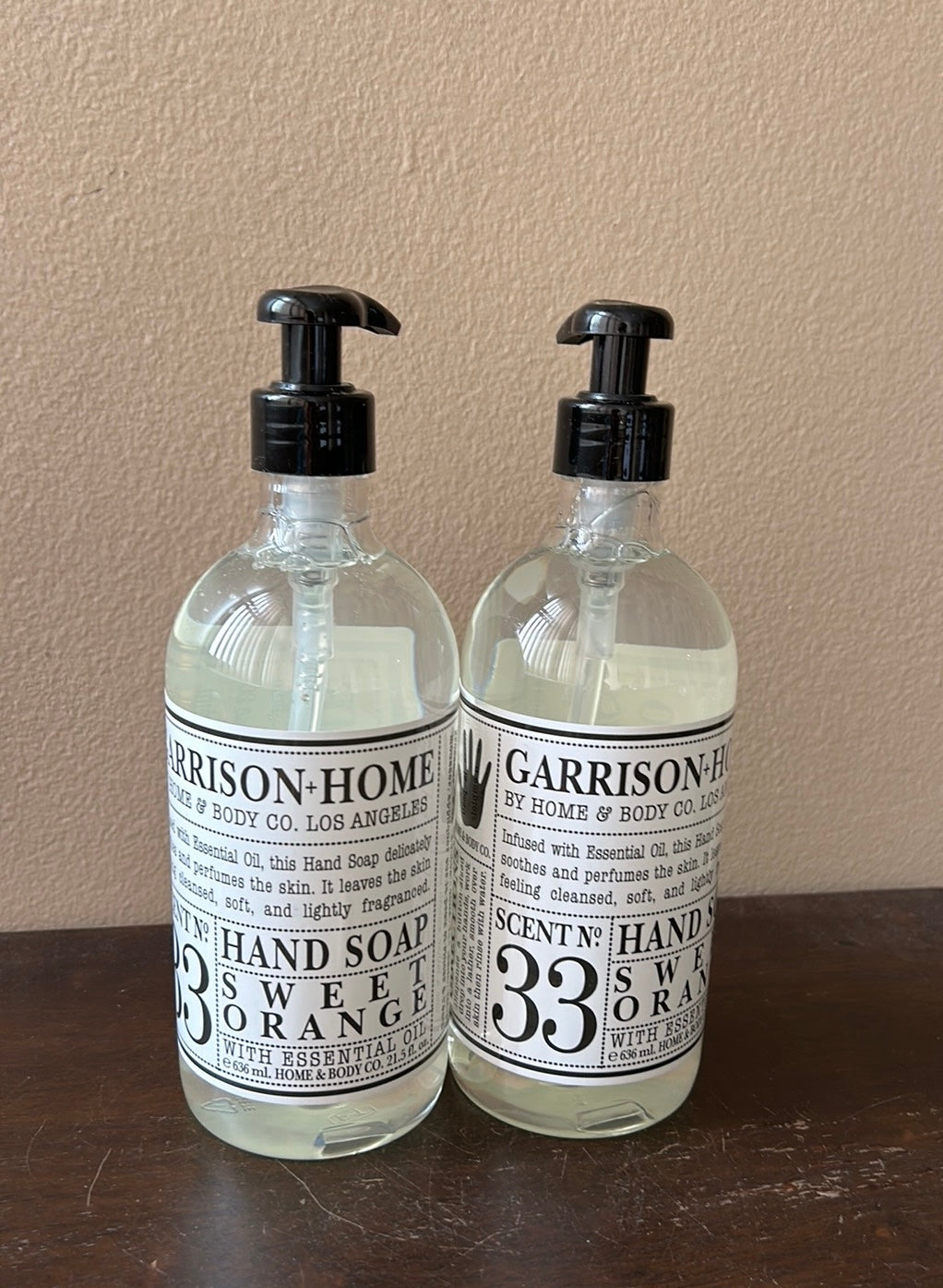 Garrison + Home Hand Soap Sweet Orange Scent No 33 21.5 fl oz each