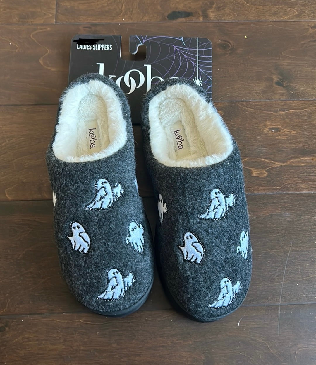 Kooba Ghost Adult Dark Gray Faux Fur Ladies Slippers Fall