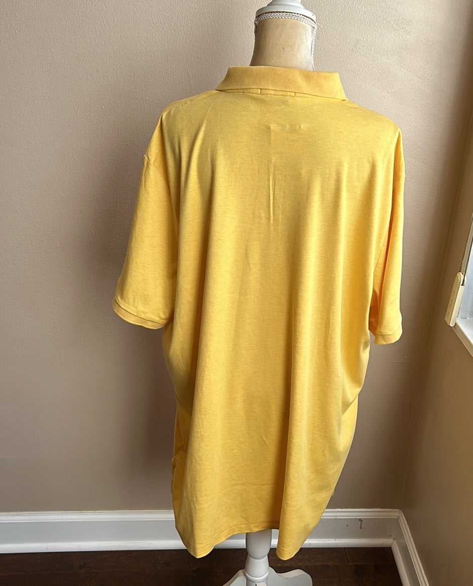 Polo Ralph lauren Mens Yellow Polo shirt Sz 2XL NWT Pony Logo Short Sleeve