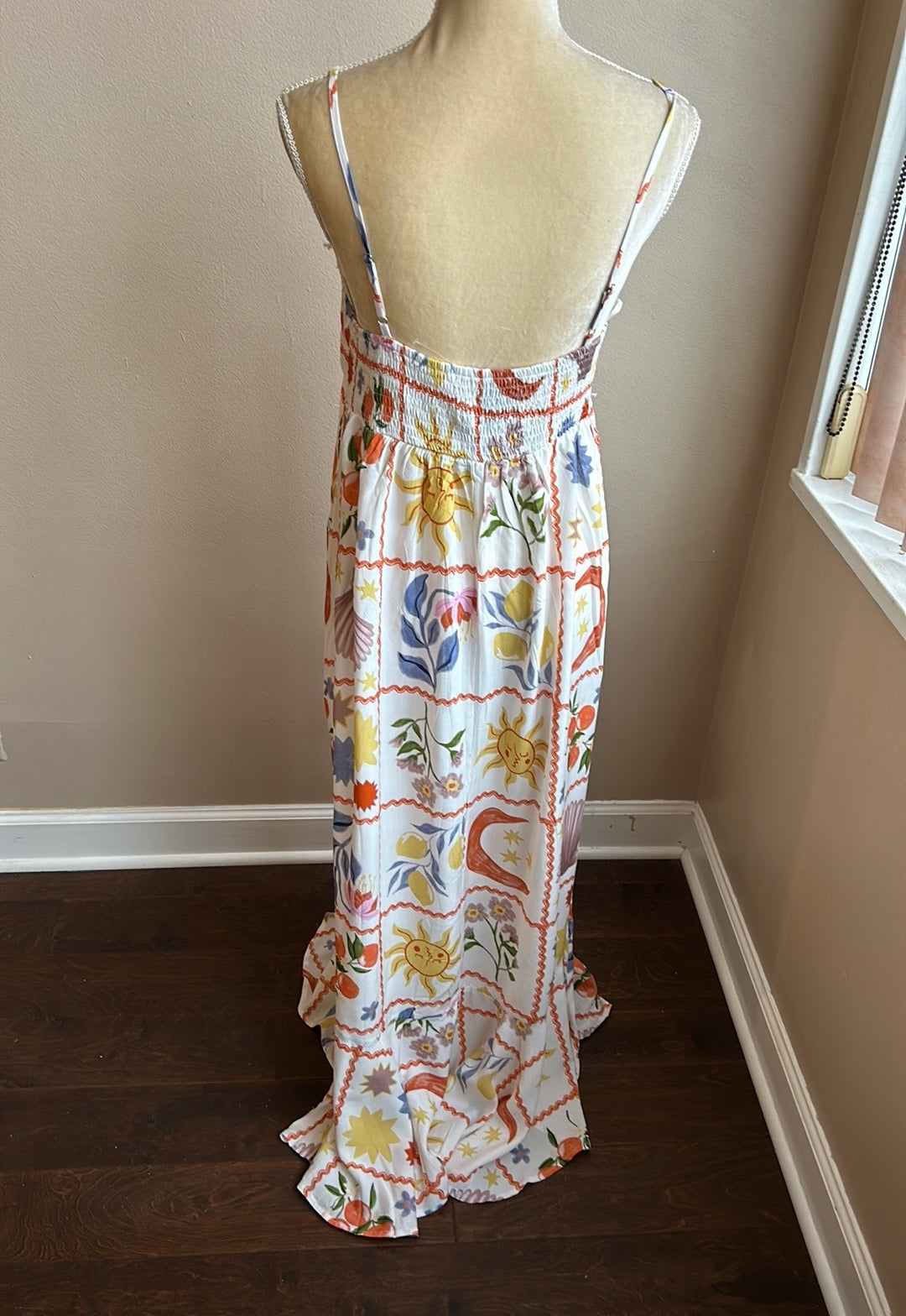 Paper Heart Womens Spring Summer  Dress Sz L Fruits Floral New