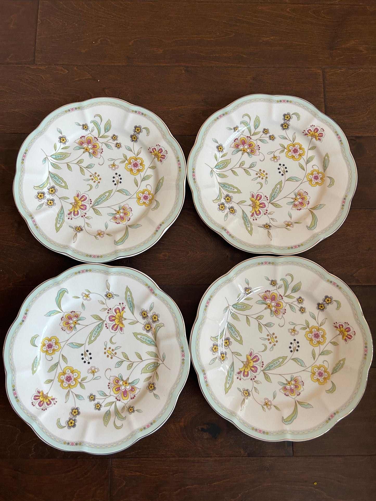 Grace Teaware Set Of 4DINNER PLATES 10.5” Spring Flowers Floral NEW