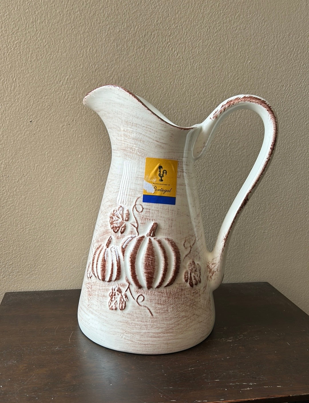 Farval Ceramics New Pitcher Pumpkin Fall Thanksgiving Handcrafted In Portugal