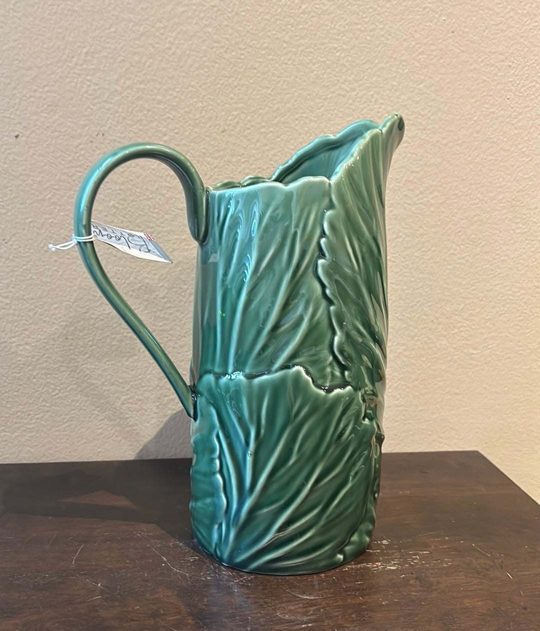 Bloom Pottery Palm Fronds Pitcher 10 1/4” Tall