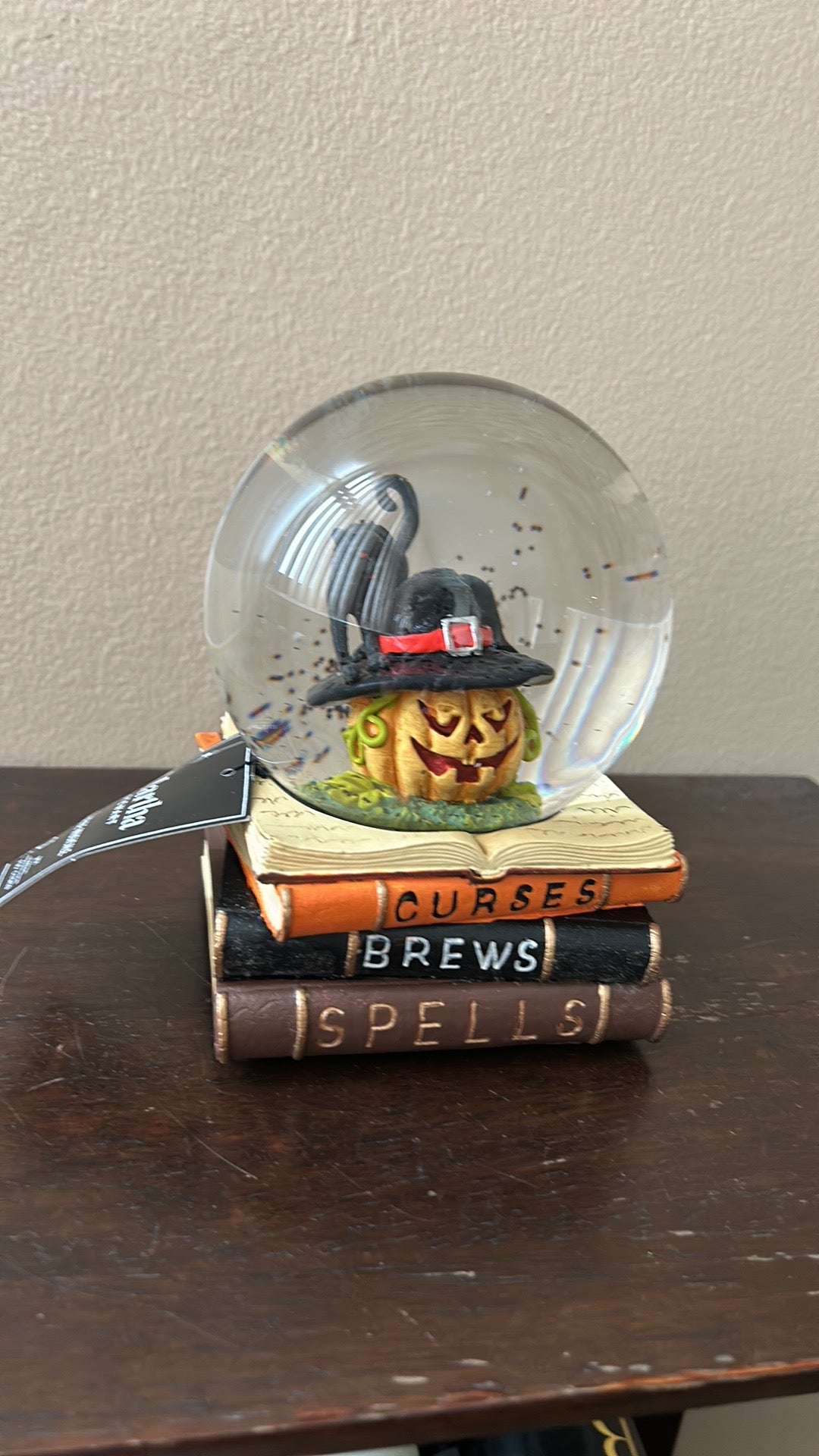 Martha Stewart Musical Globe Halloween Jackolantern Witch Hat Black Cat Books