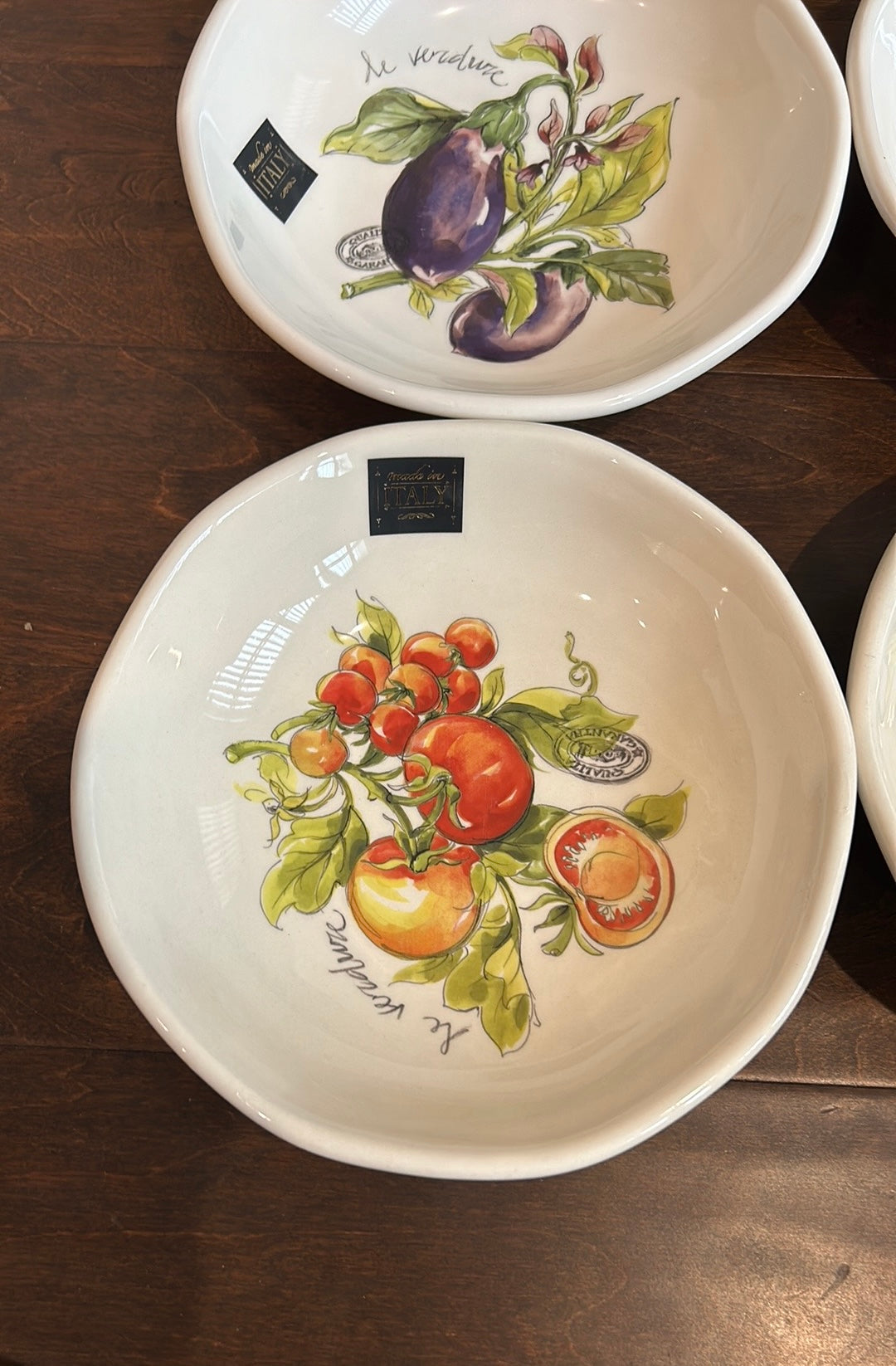 Effetti Set Of 4 Salad Bowls Made In Italy Ceramic New 8.5”