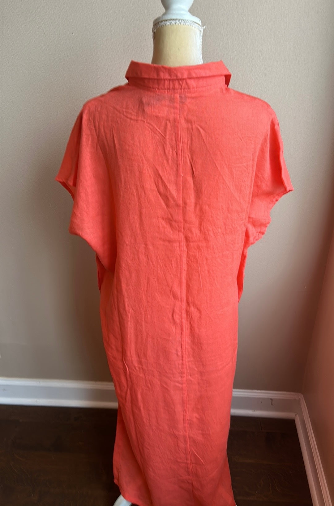 Tahari Womens Swim Coverup Sz M Linen Blend Orange