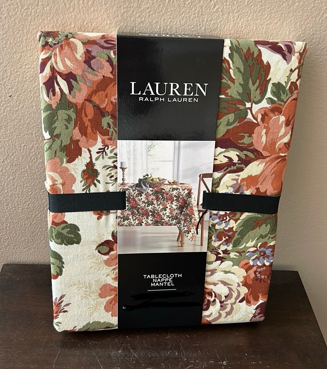 Lauren Ralph Lauren Fall Leaves Floral Tablecloth 60”x84” Cotton Thanksgiving