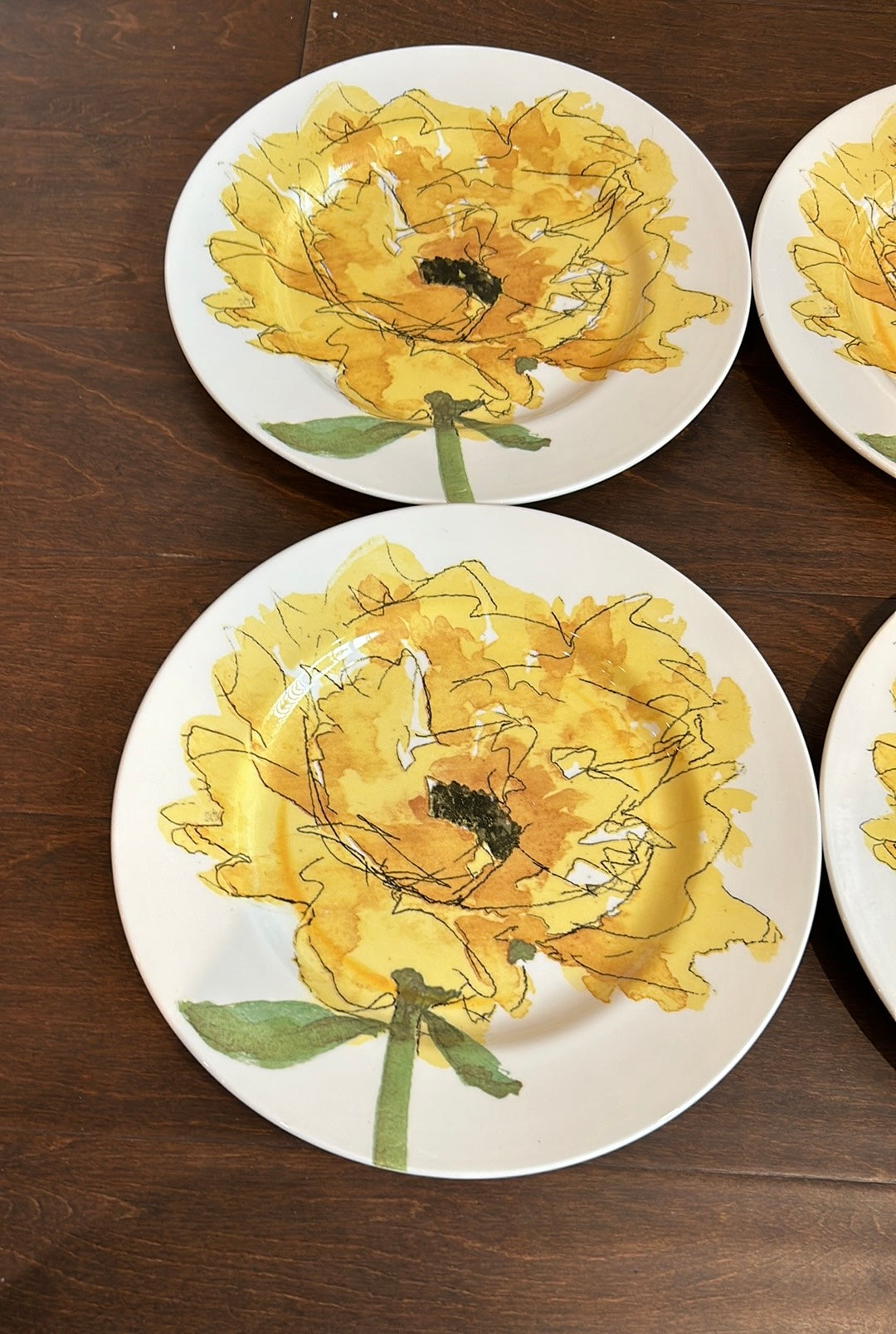 Royal Stafford Set Of 4 Dinner Plates Sunflower New