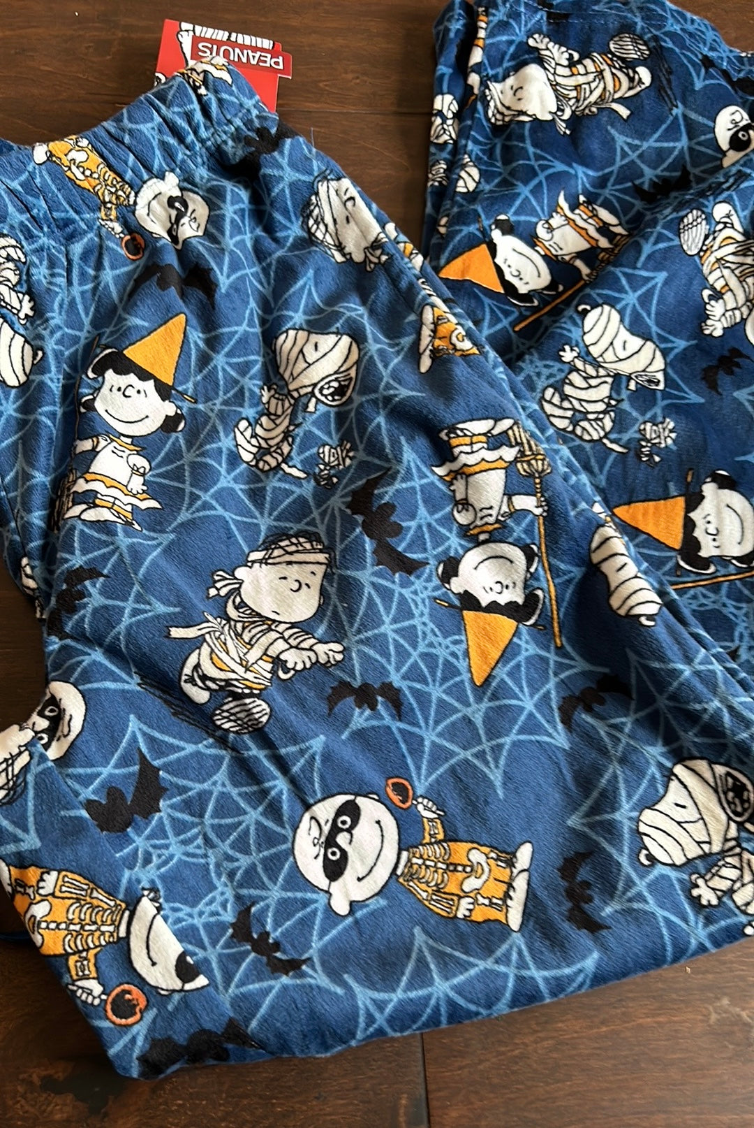 Peanuts Mens Halloween Mummy Snoopy Print Bats Pajama Pants New Velvet