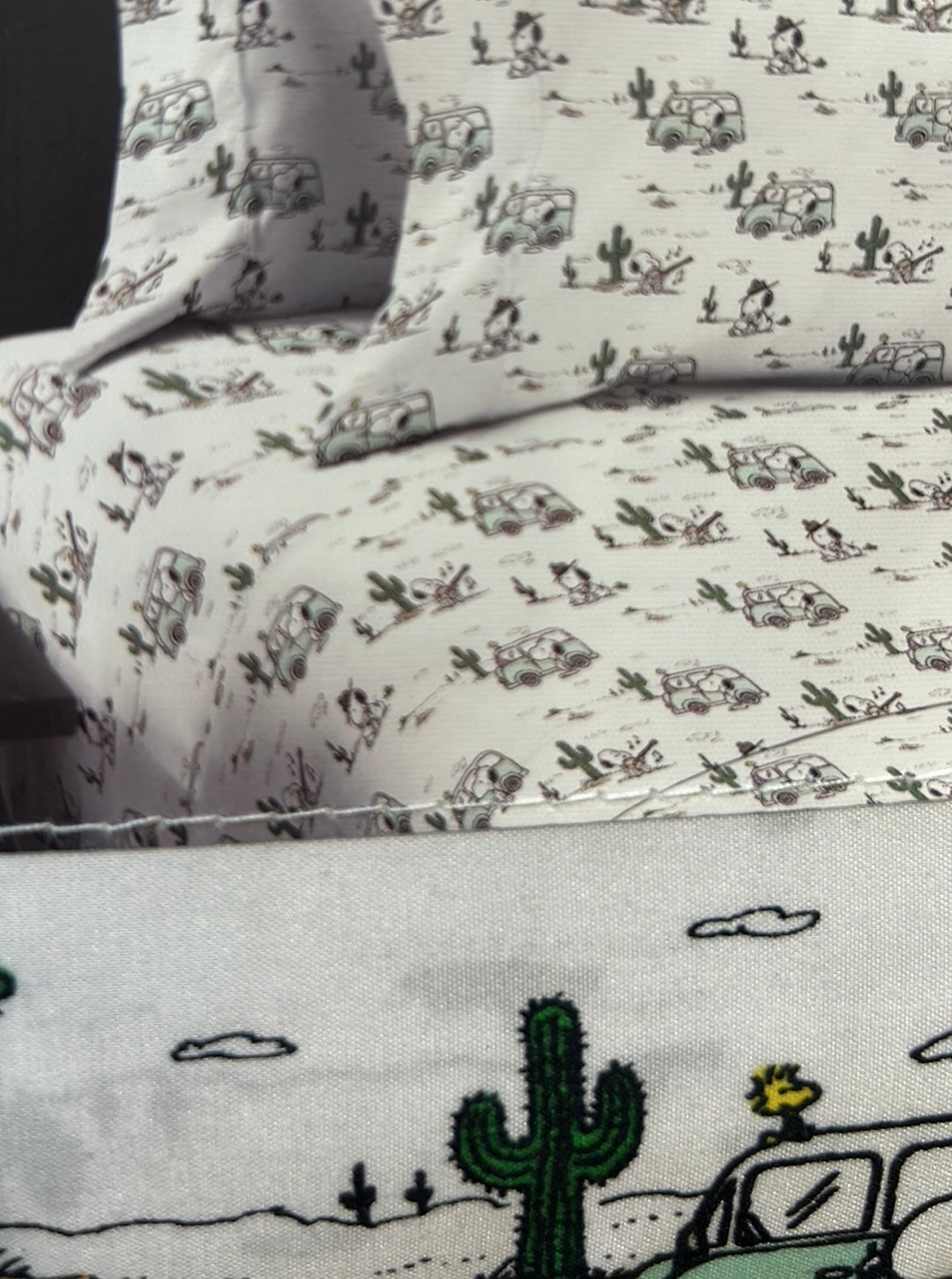 Peanuts Snoopy Camping Camper Sheet Set Full Desert Cactus NEW