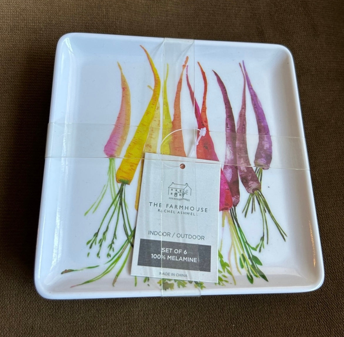 Farmhouse by Rachel Ashwell melamine Appetizer plates Easter Carrots set of 6