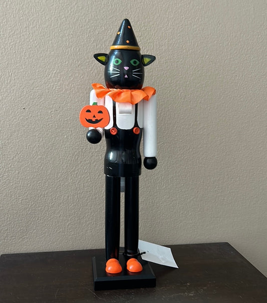 HALLOWEEN  NUTCRACKER 15" BLACK CAT By Cynthia Rowley