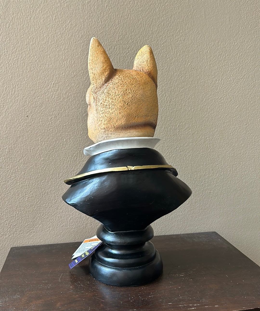 Moonlight Manor French Bulldog Pedestal/Bust Figurine W/LED Light Up Eyes 14”