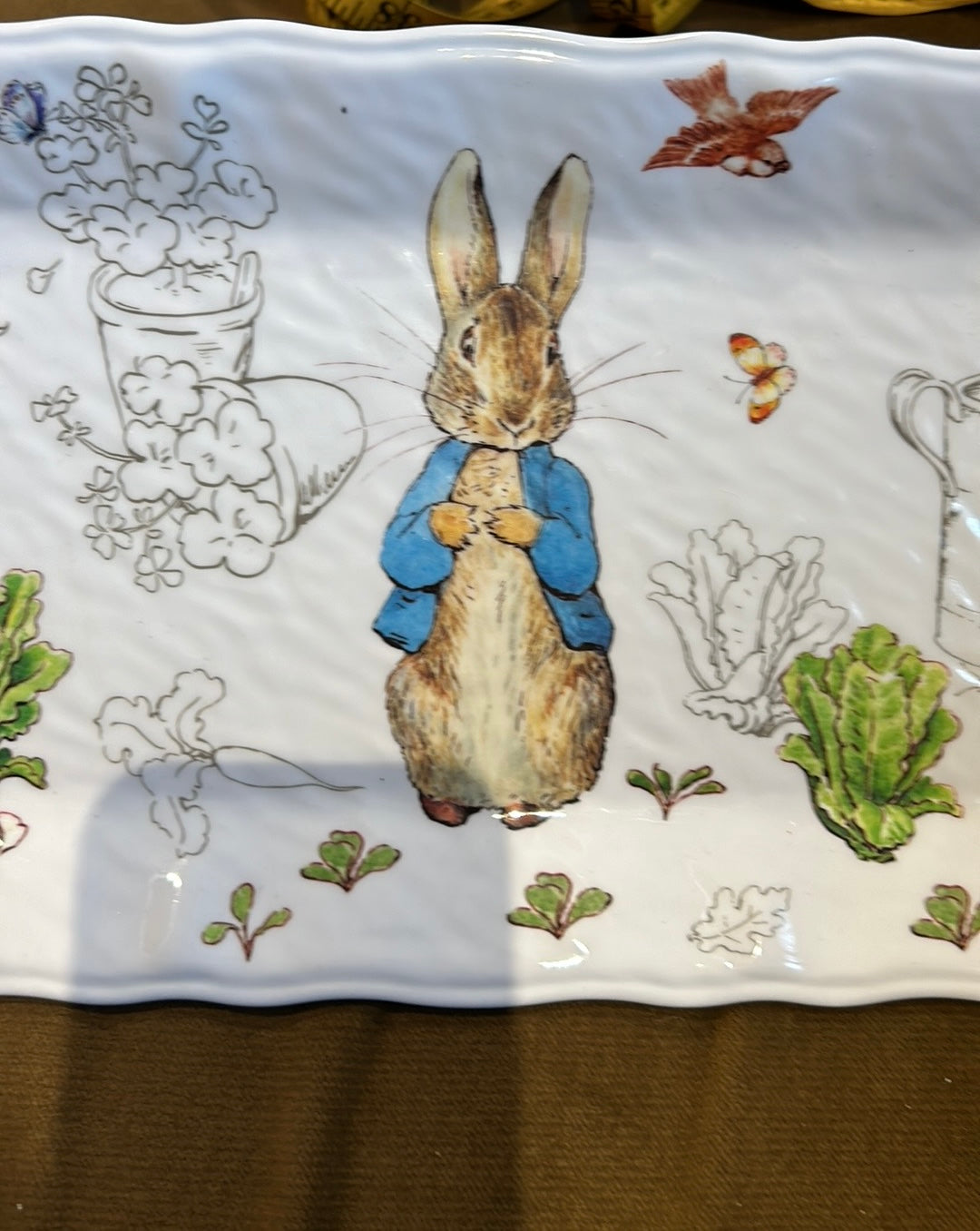 BEATRIX POTTER Melamine Peter Rabbit Easter Large Serving Platter (19" x 8") NEW