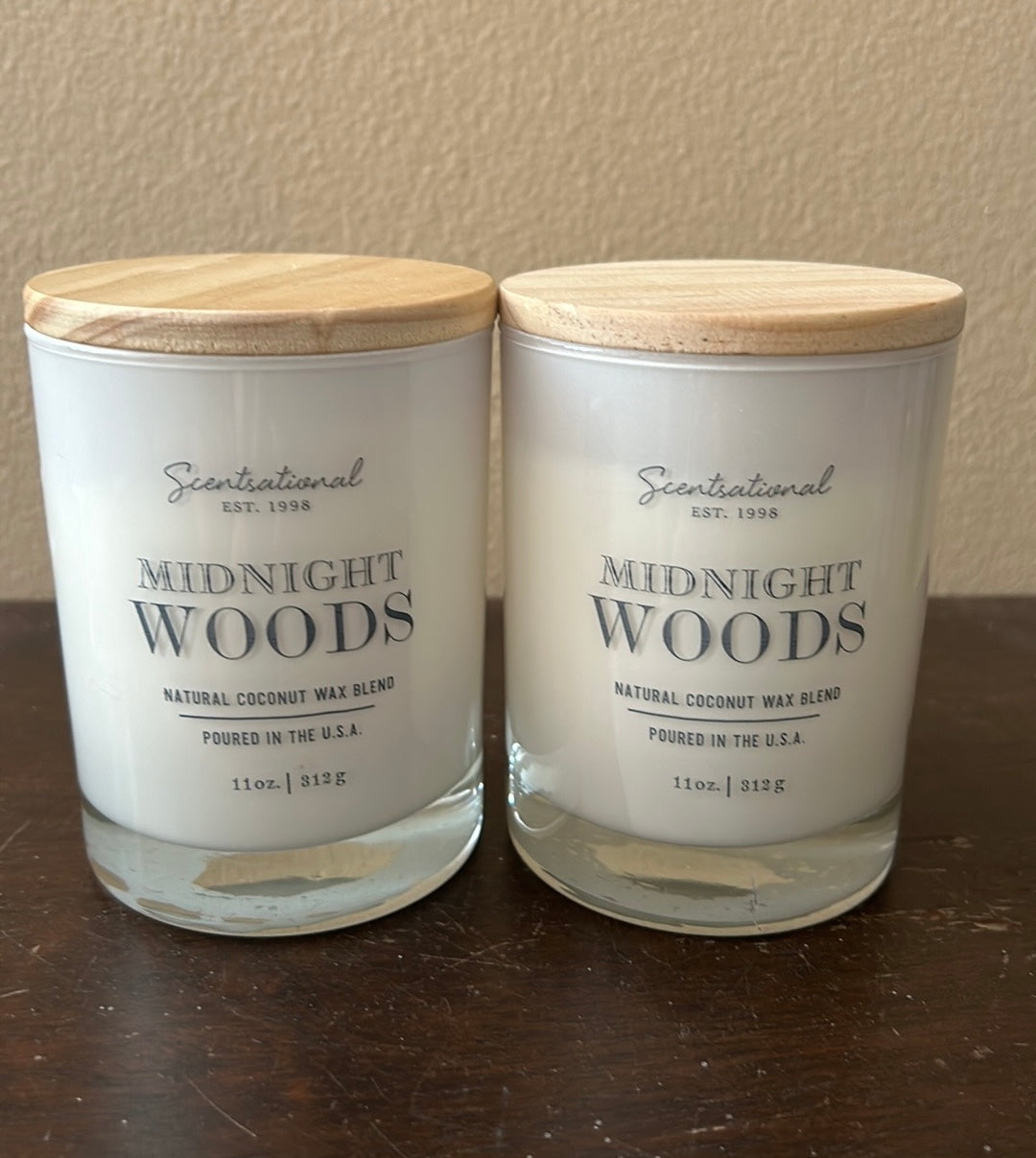 Scentsational Midnight Woods Candle New 11 oz Set Of 2 Coconut Wax Blend