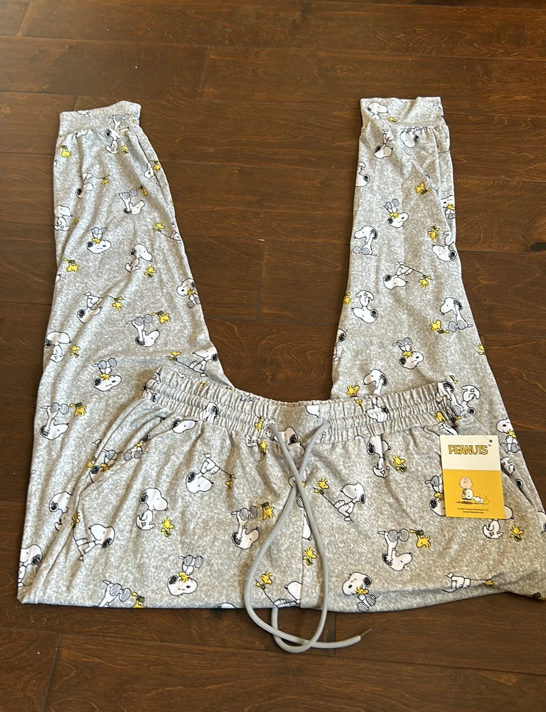 Peanuts Snoopy & Friends Womens Pajama Pants Sz L Gray