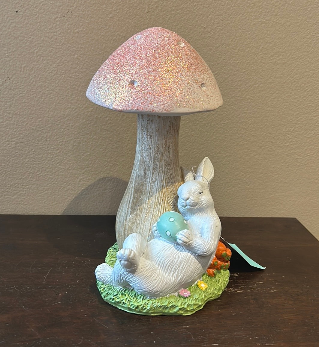 Martha Stewart Easter Bunny Under Mushroom Figurine New 10” Tall