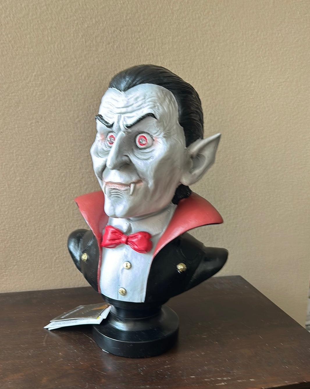 Count Dracula Light Up Halloween Bust Statue Decor 13” New Figurine