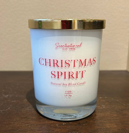 Scentsational Christmas Spirit Candle  Glass Jar 11 Oz  Soy Wax New