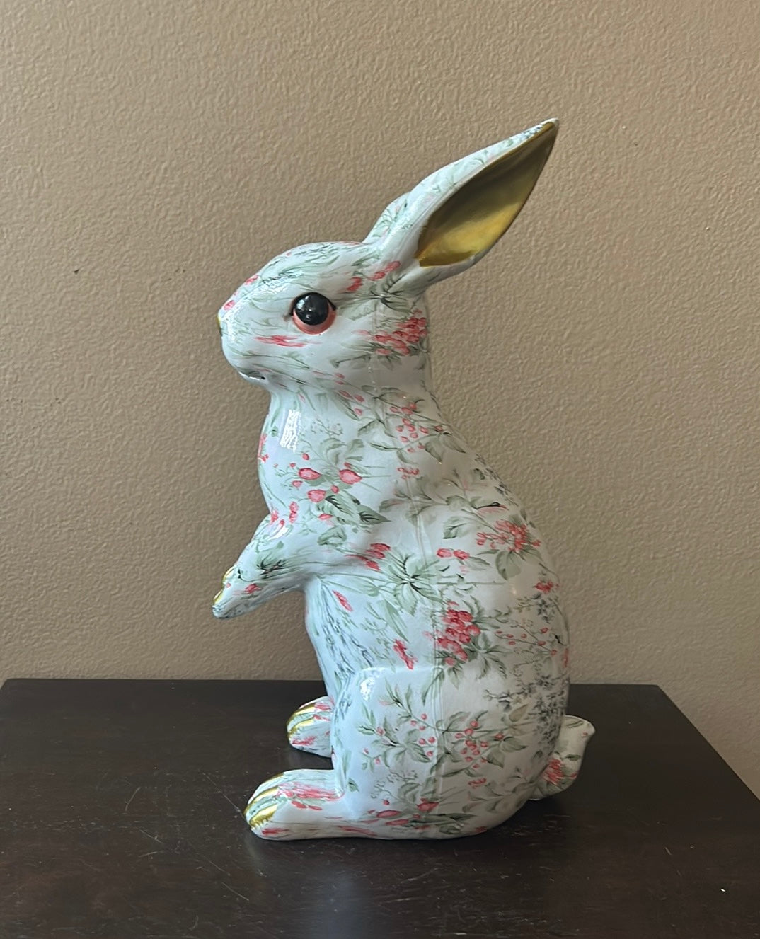 Laura Ashley Easter Bunny Pastel Colorful New Figurine Floral 13” Tall