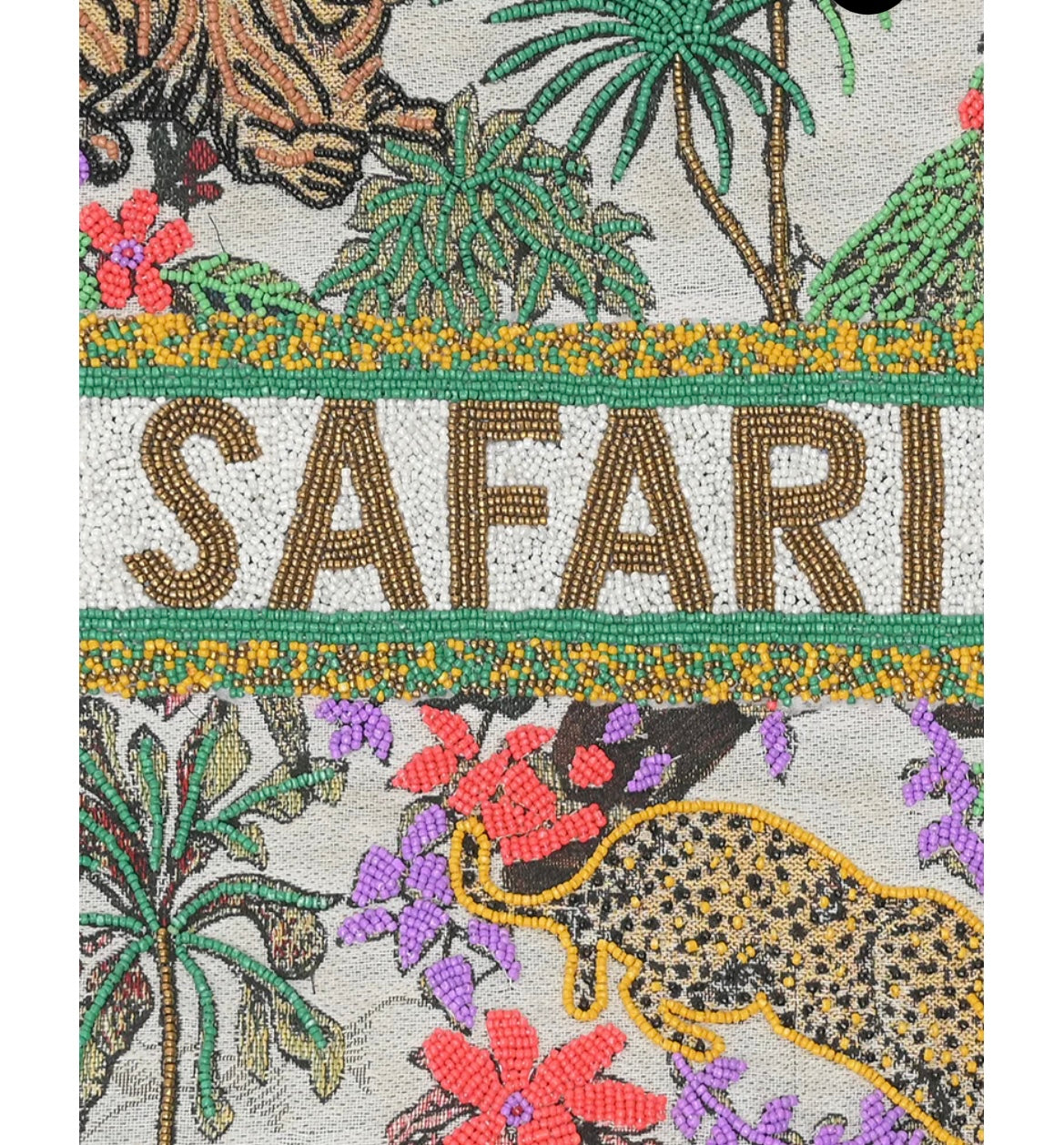 America & Beyond AFRICAN SAFARI EMBELLISHED TOTE Animals Jungle New