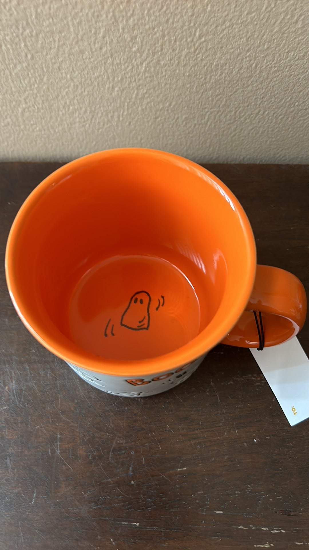 PEANUTS  21 oz  Coffee Mug  Halloween BOO! Snoopy & Ghosts Orange& White NEW