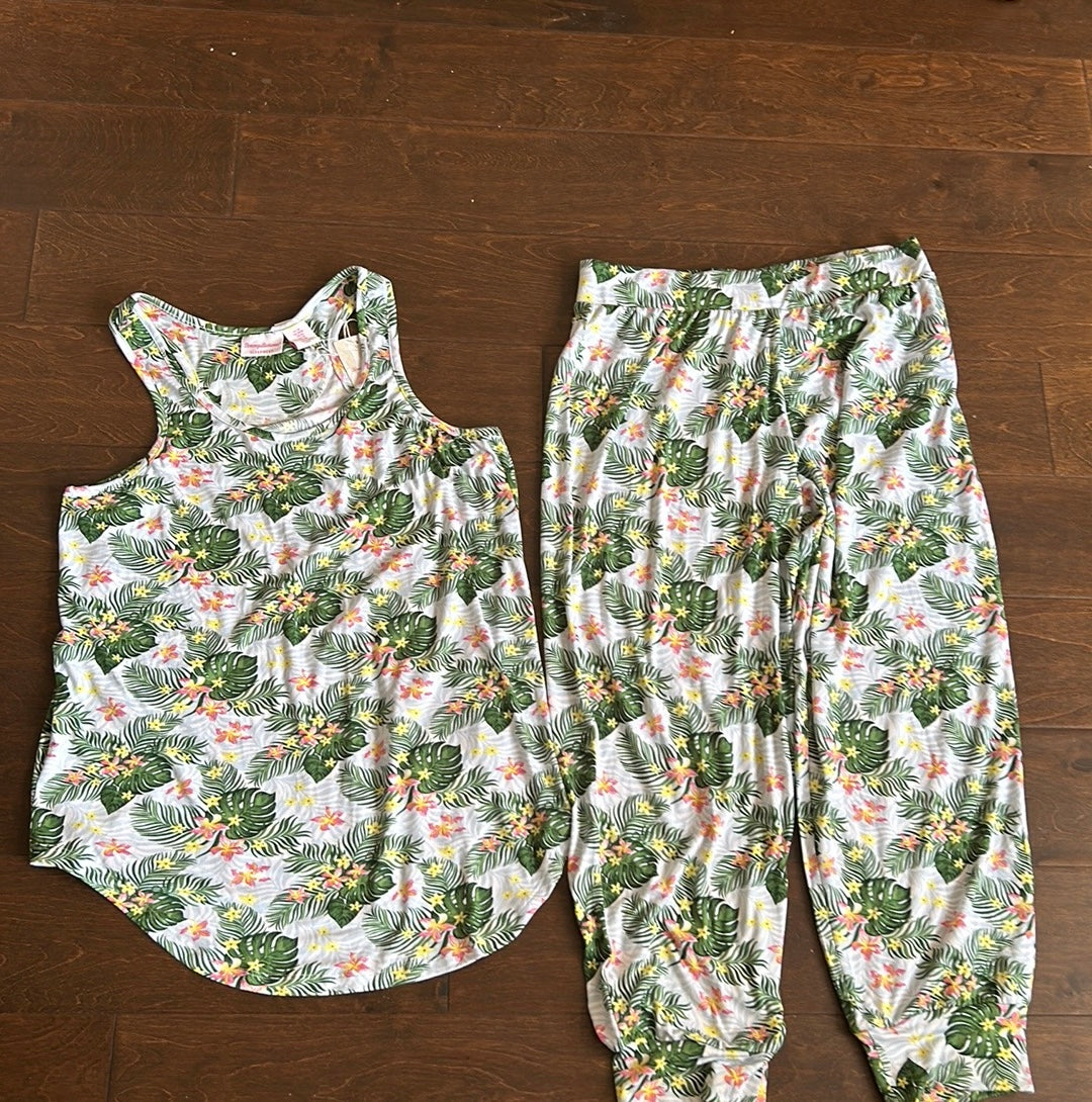 Tommy Bahama Womens Pajama Set New Palm Fronds Topical