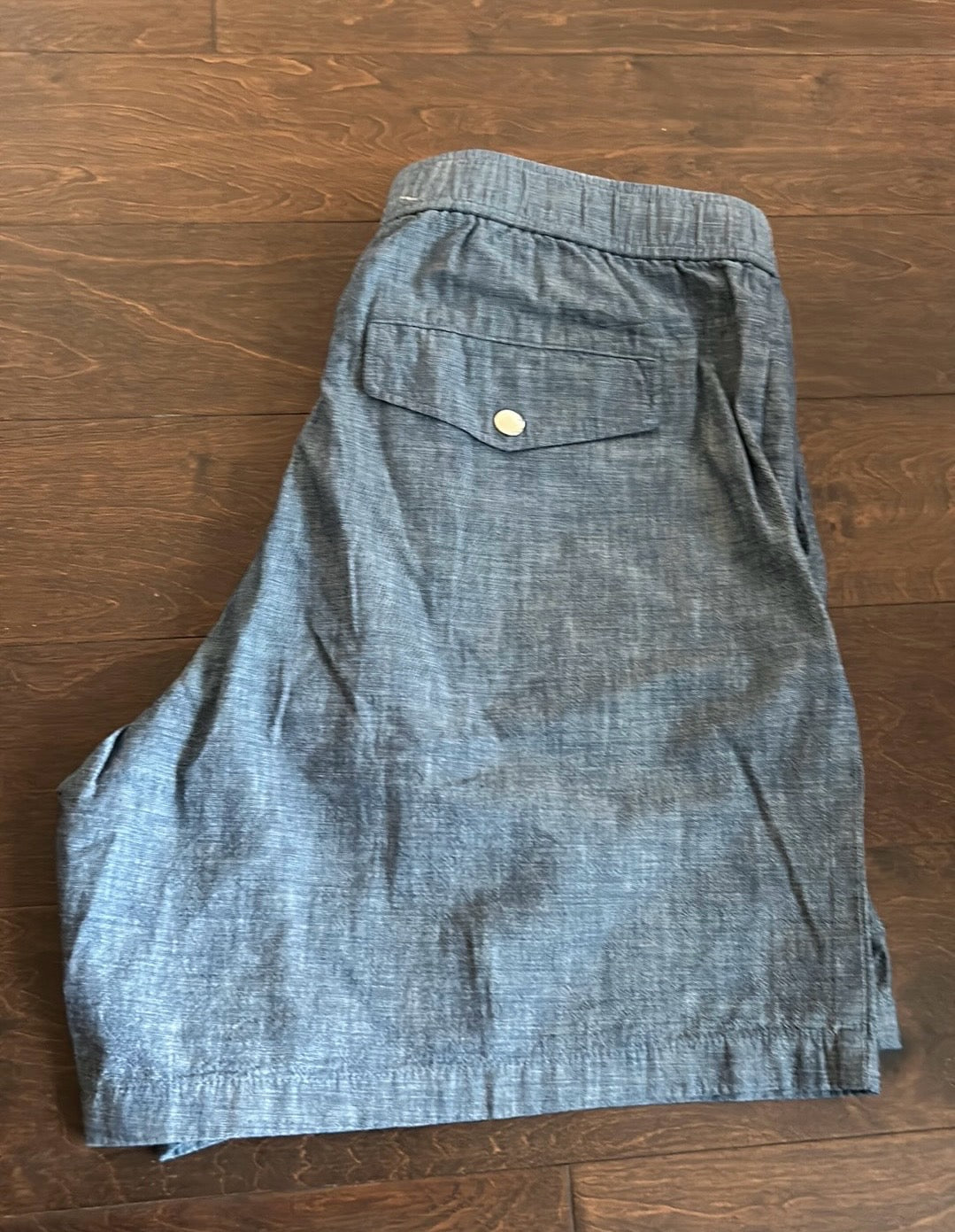 rag & bone Eaton Pull On Casual Shorts Chambray Blue Cotton Sz XL $225 New