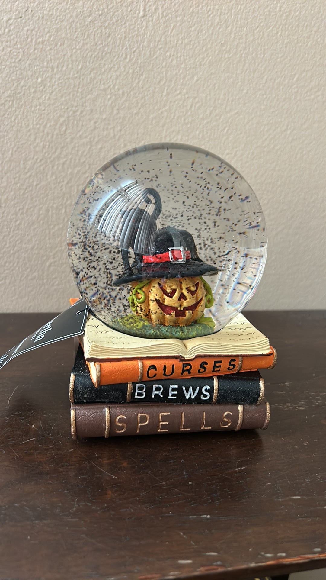 Martha Stewart Musical Globe Halloween Jackolantern Witch Hat Black Cat Books