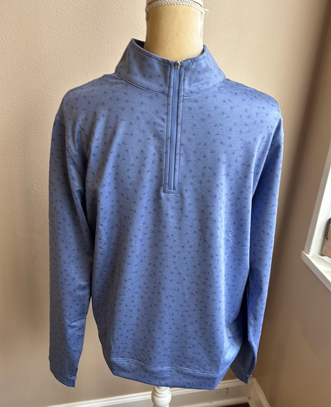 Peter Millar Perth Carts Performance Quarter-Zip Golf Pullover Port Blue NWT M