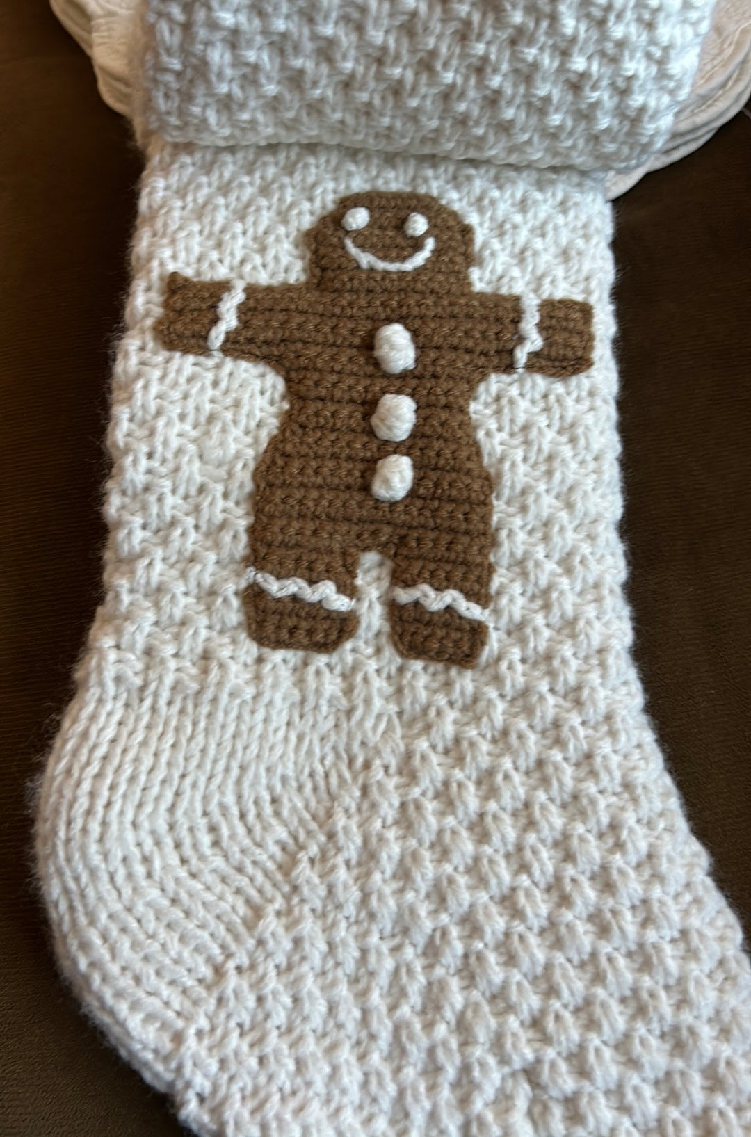 Isaac Mizrahi Set of 2 Gingerbread Boy & Girl Crochet Knit Christmas Stockings