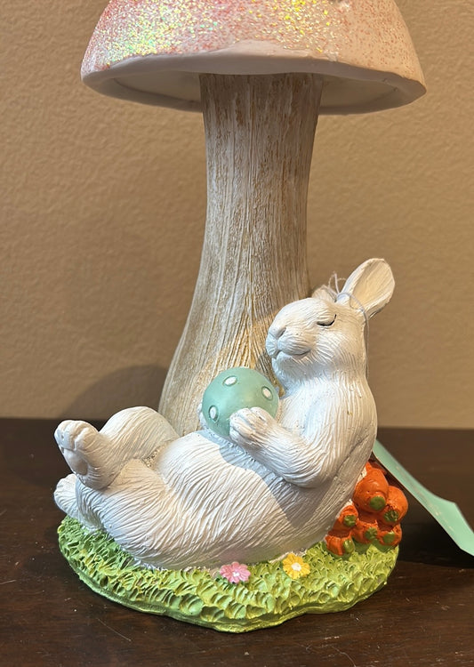 Martha Stewart Easter Bunny Under Mushroom Figurine New 10” Tall