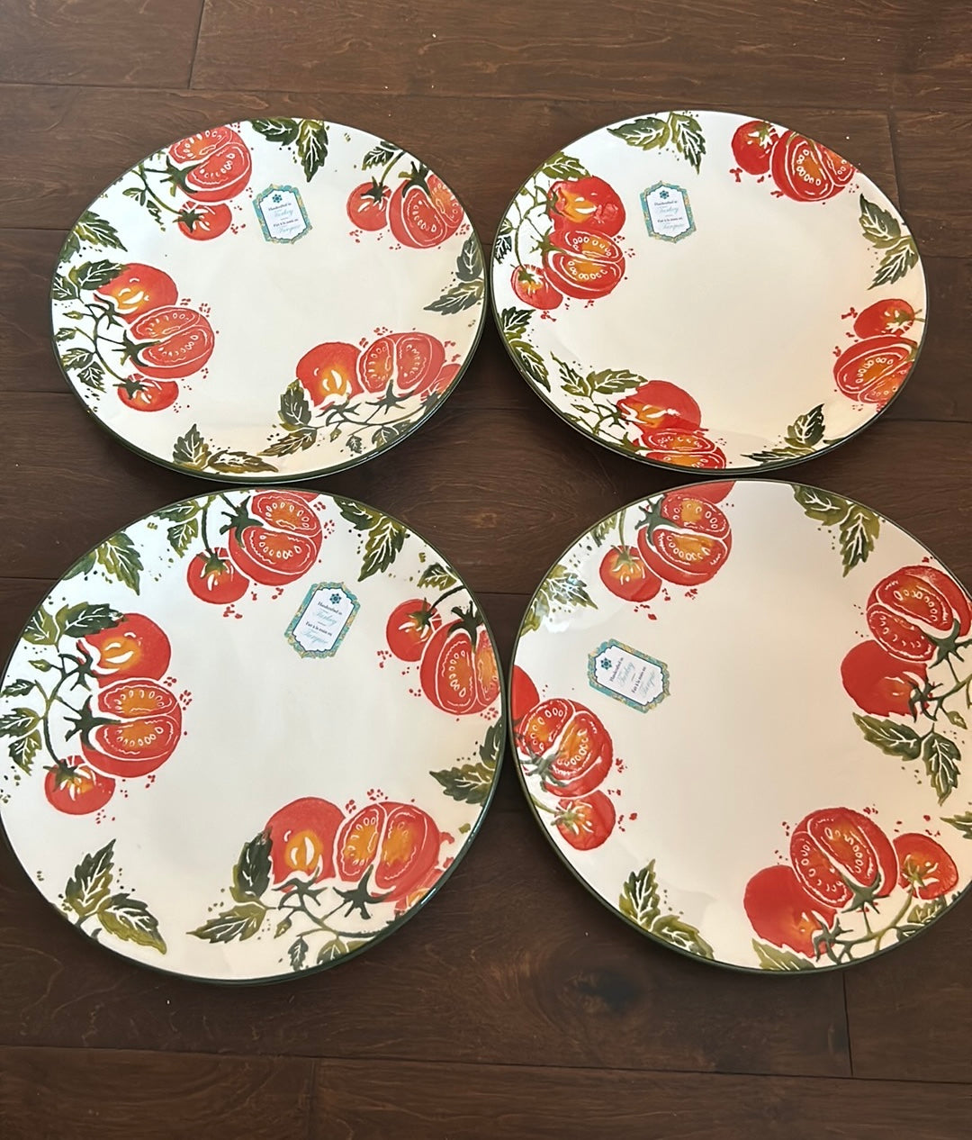 4 Papart Hand Painted In Turkey Tomatoes Dinner Plates Italian Theme