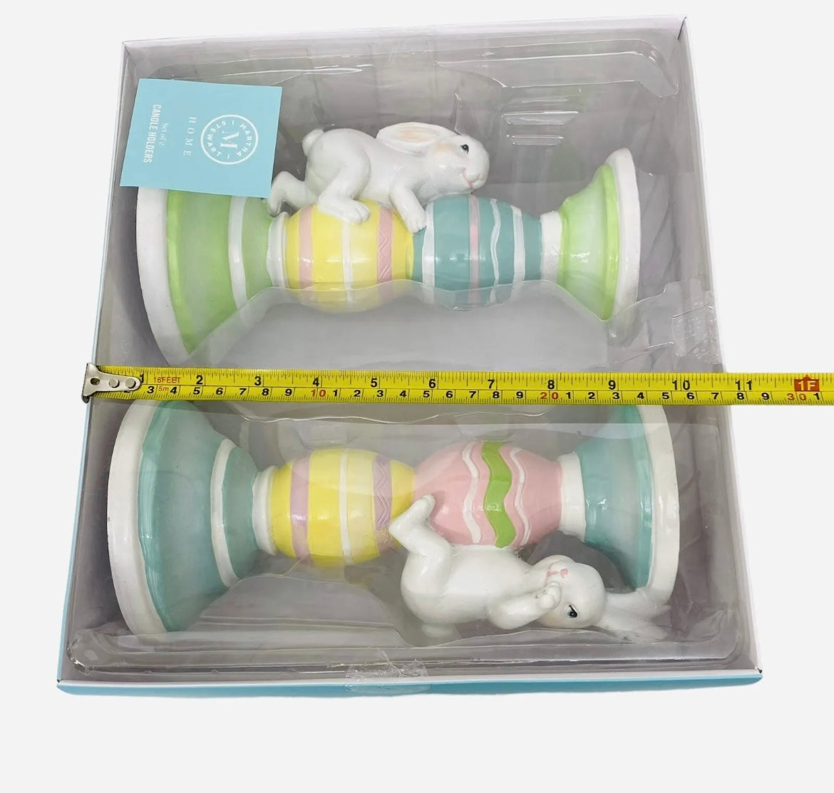 NEW Martha Stewart Easter Bunny  2024 Pastel Bunny Candle Holders Set of 2