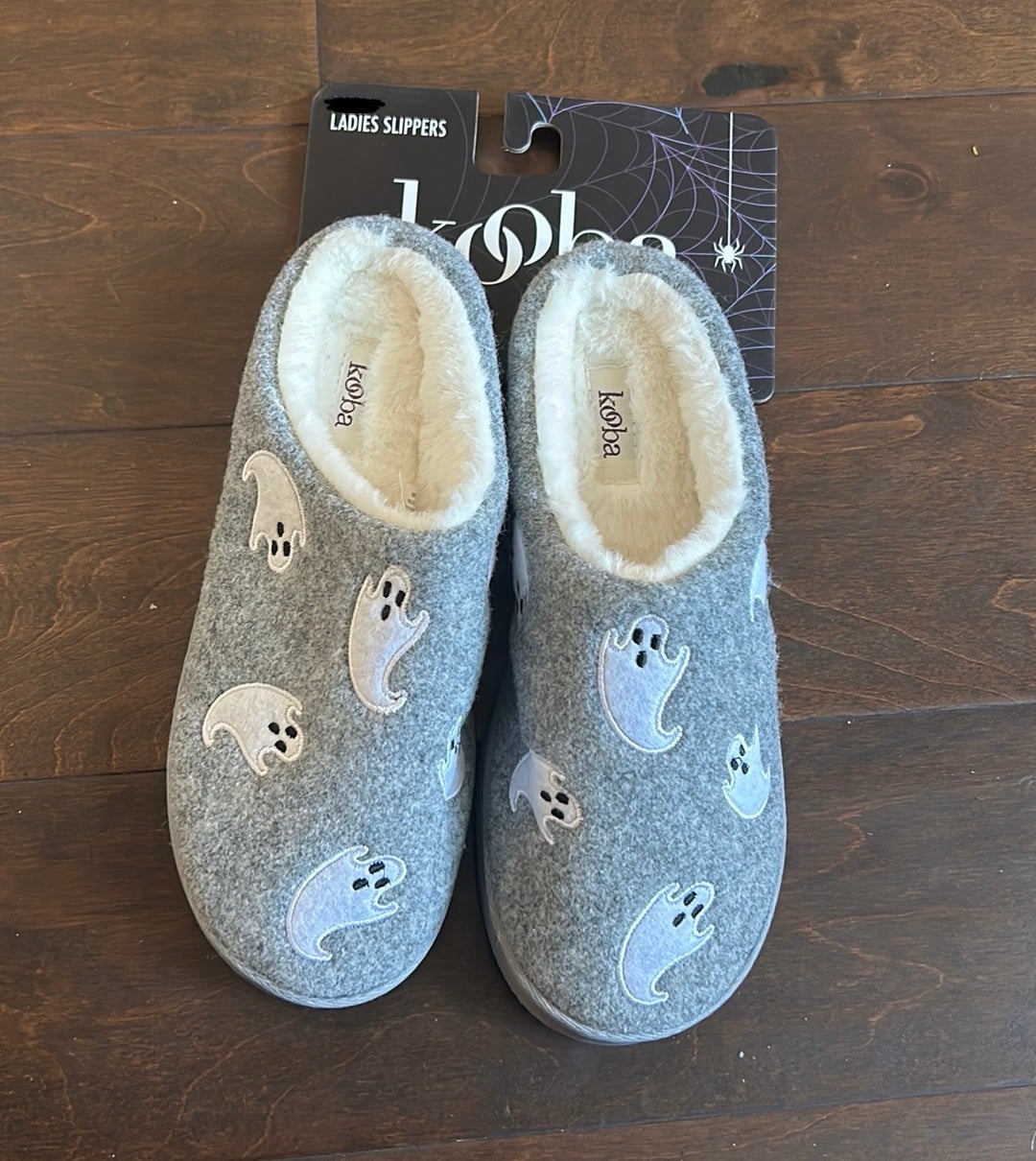 Kooba Ghost Adult Gray Faux Fur Ladies Slippers Fall