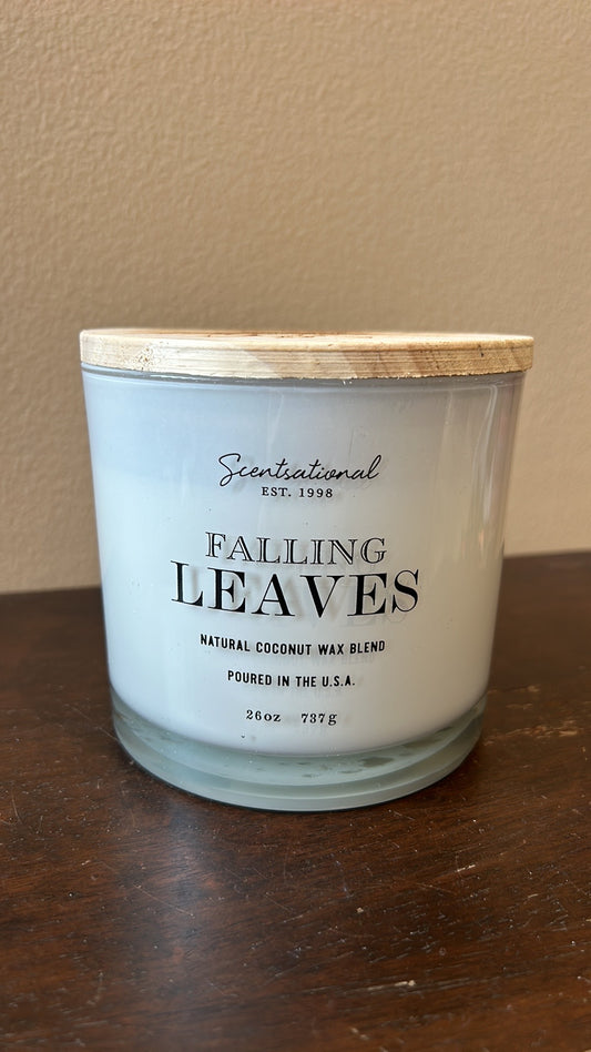 Scentsational Falling Leaves Candle Large 26 Oz Fall Fragrance Coconut Wax Blend