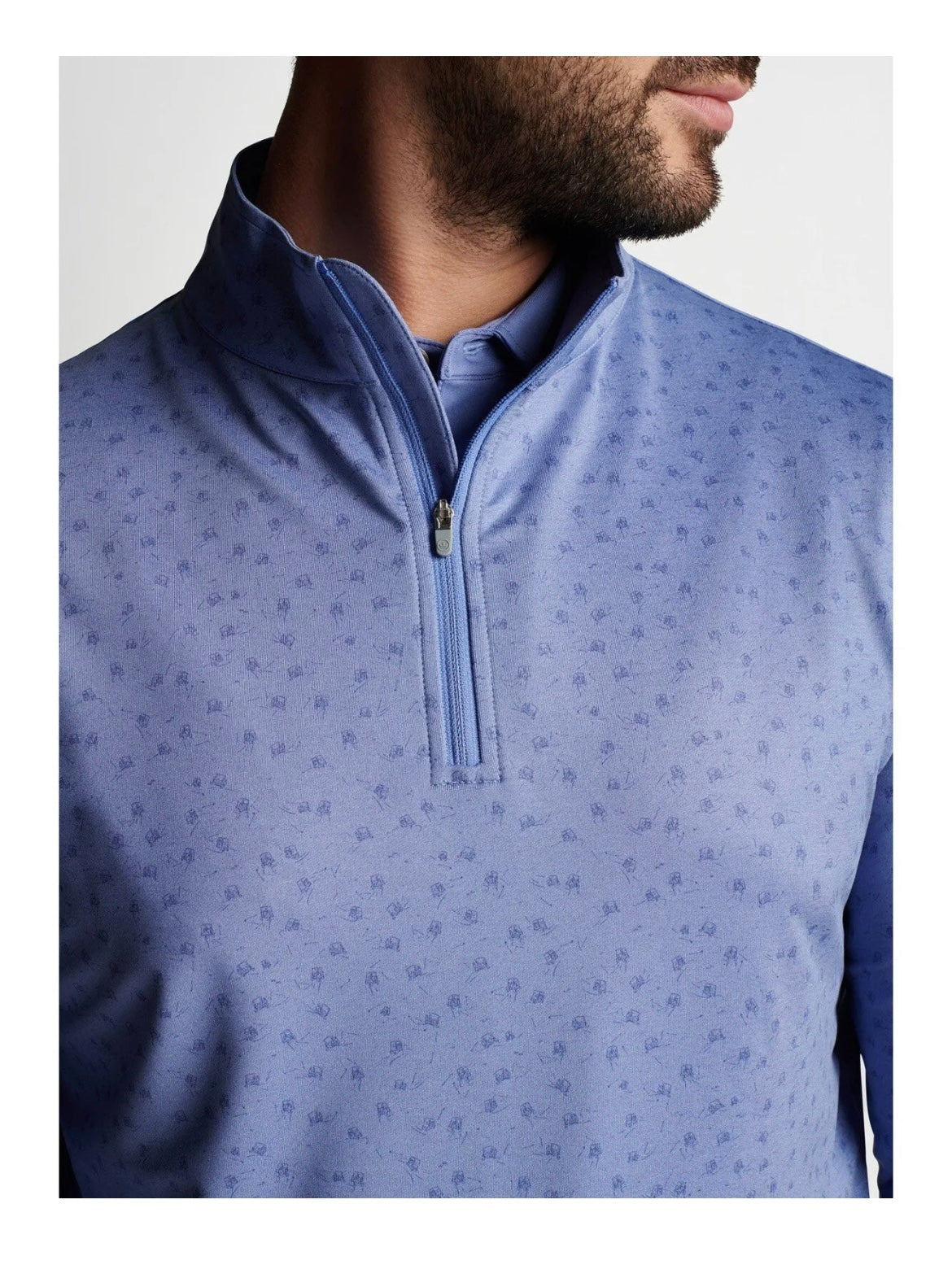 Peter Millar Perth Carts Performance Quarter-Zip Golf Pullover Port Blue NWT M