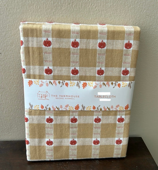 The Farmhouse Rachel Ashwell Fall Pumpkin Tablecloth Plaid