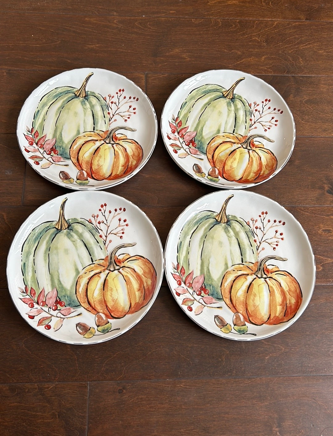 Potters Studio Set Of 6 Salad Plates New Pumpkin Fall Thanksgiving